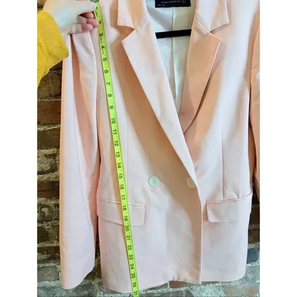 ZARA | WOMAN • Pink Double Breasted Blazer • Ladies Size M - Picture 7 of 14
